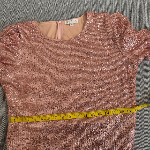 IVY CITY CO - Starling Pink Sequin Dress - Picture 6 of 7